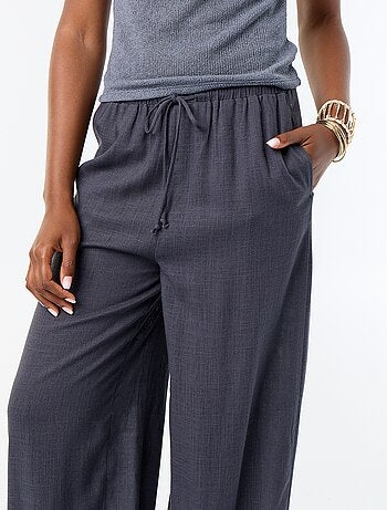 Pantalon coupe balloon uni avec 2 poches