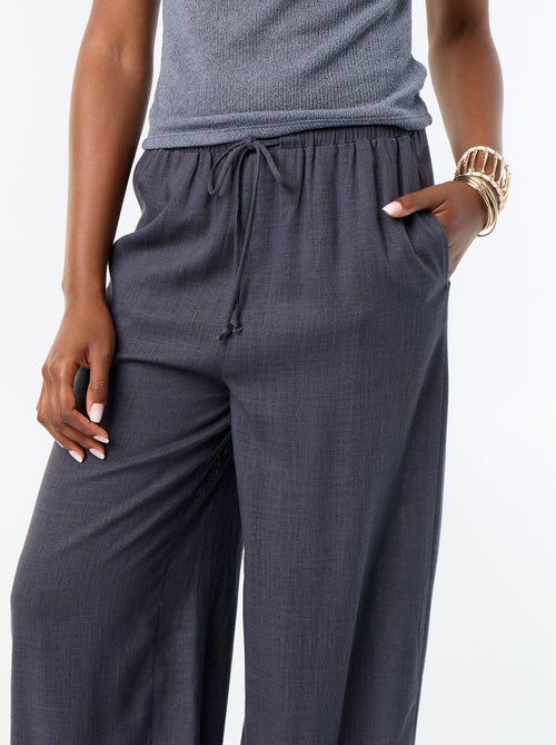 Pantalon coupe balloon uni avec 2 poches - Kiabi