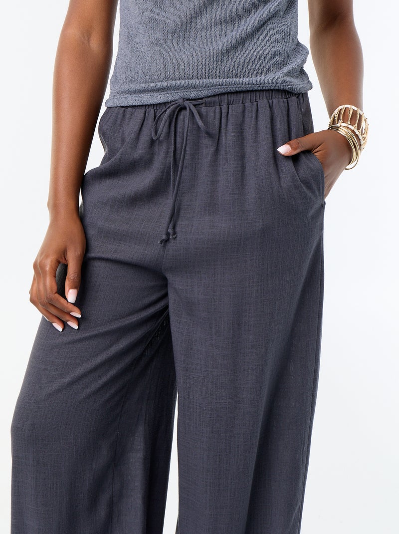 Pantalon coupe balloon uni avec 2 poches Gris - Kiabi