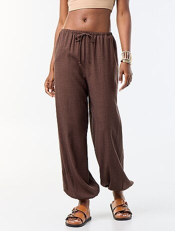 Pantalon coupe balloon uni avec 2 poches