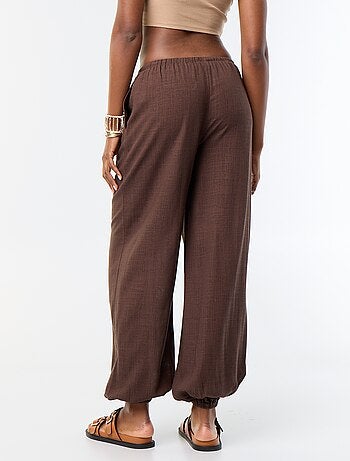 Pantalon coupe balloon uni avec 2 poches