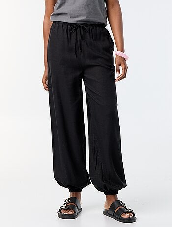 Pantalon coupe balloon uni avec 2 poches