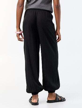 Pantalon coupe balloon uni avec 2 poches