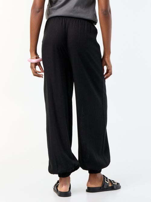 Pantalon coupe balloon uni avec 2 poches - Kiabi