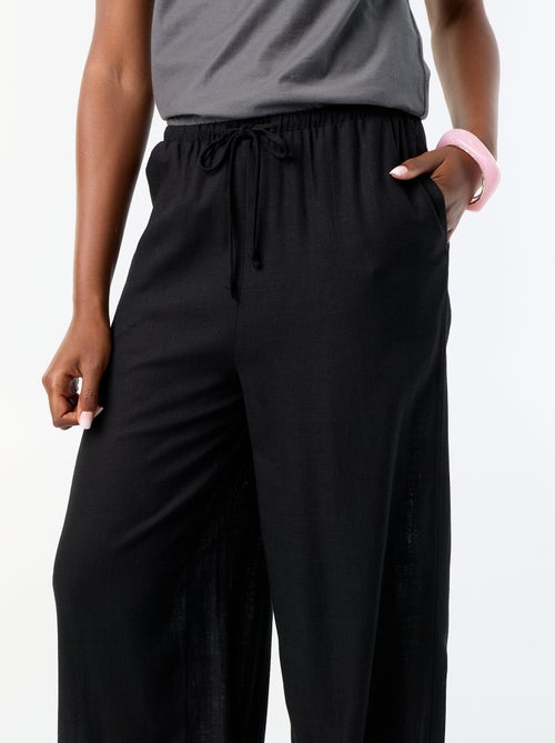 Pantalon coupe balloon uni avec 2 poches - Kiabi