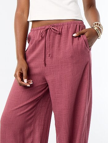 Pantalon coupe balloon uni avec 2 poches