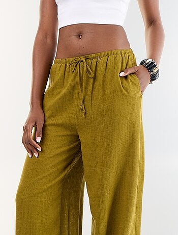 Pantalon coupe balloon uni avec 2 poches