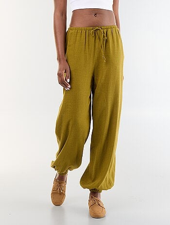 Pantalon coupe balloon uni avec 2 poches