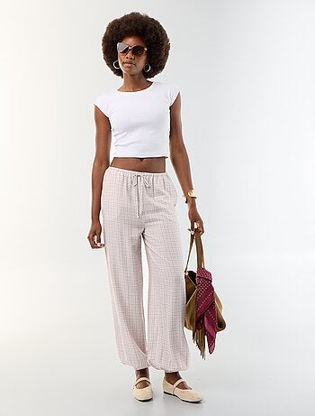 Pantalon coupe balloon uni avec 2 poches