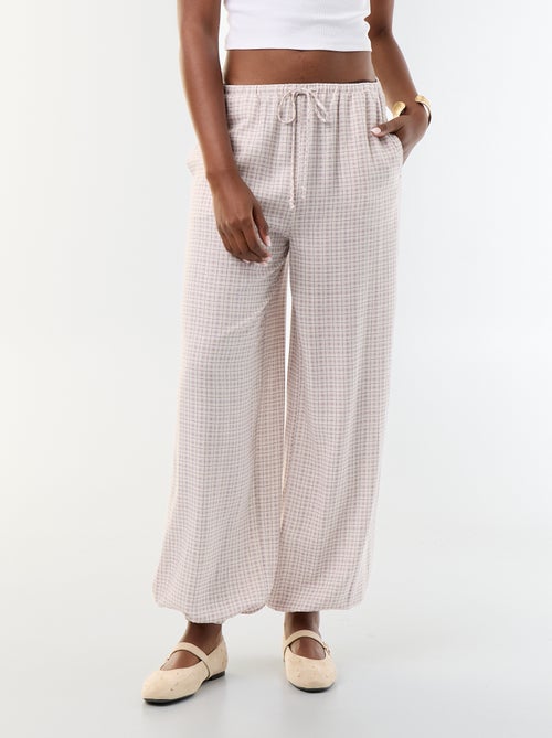 Pantalon coupe balloon uni avec 2 poches - Kiabi