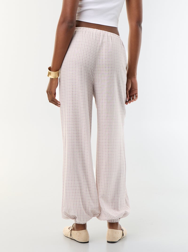 Pantalon coupe balloon uni avec 2 poches Violet - Kiabi