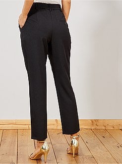 Pantalon coupe carotte ceinturé - Kiabi