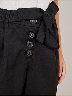 Pantalon coupe carotte ceinturé - Kiabi
