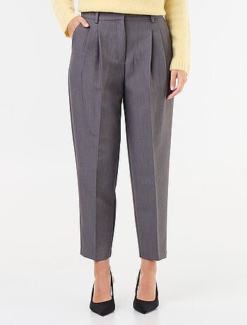 Pantalon coupe carotte taille haute