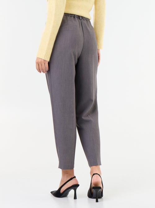 Pantalon coupe carotte taille haute - Kiabi