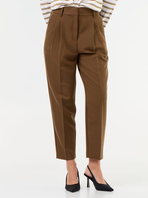 Pantalon coupe carotte taille haute - Kiabi