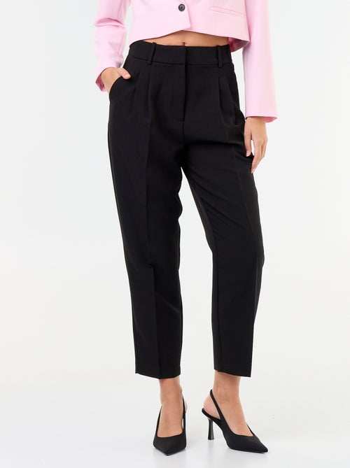 Pantalon coupe carotte taille haute - Kiabi