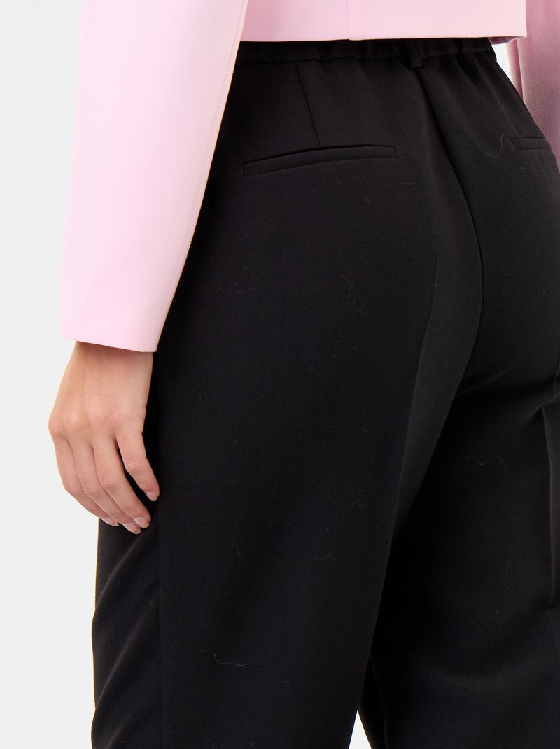 Pantalon coupe carotte taille haute Noir - Kiabi