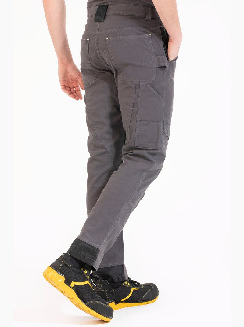 Pantalon coupe charpentier avec ouverture pour insertion de genouillères  HARDY 'Rica Lewis' gris anthracite - Kiabi