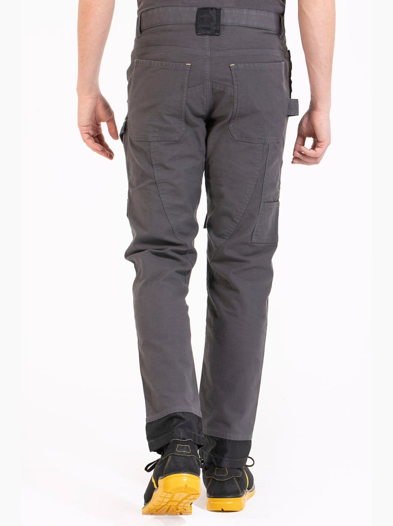 Pantalon coupe charpentier avec ouverture pour insertion de genouillères  HARDY 'Rica Lewis' gris anthracite - Kiabi