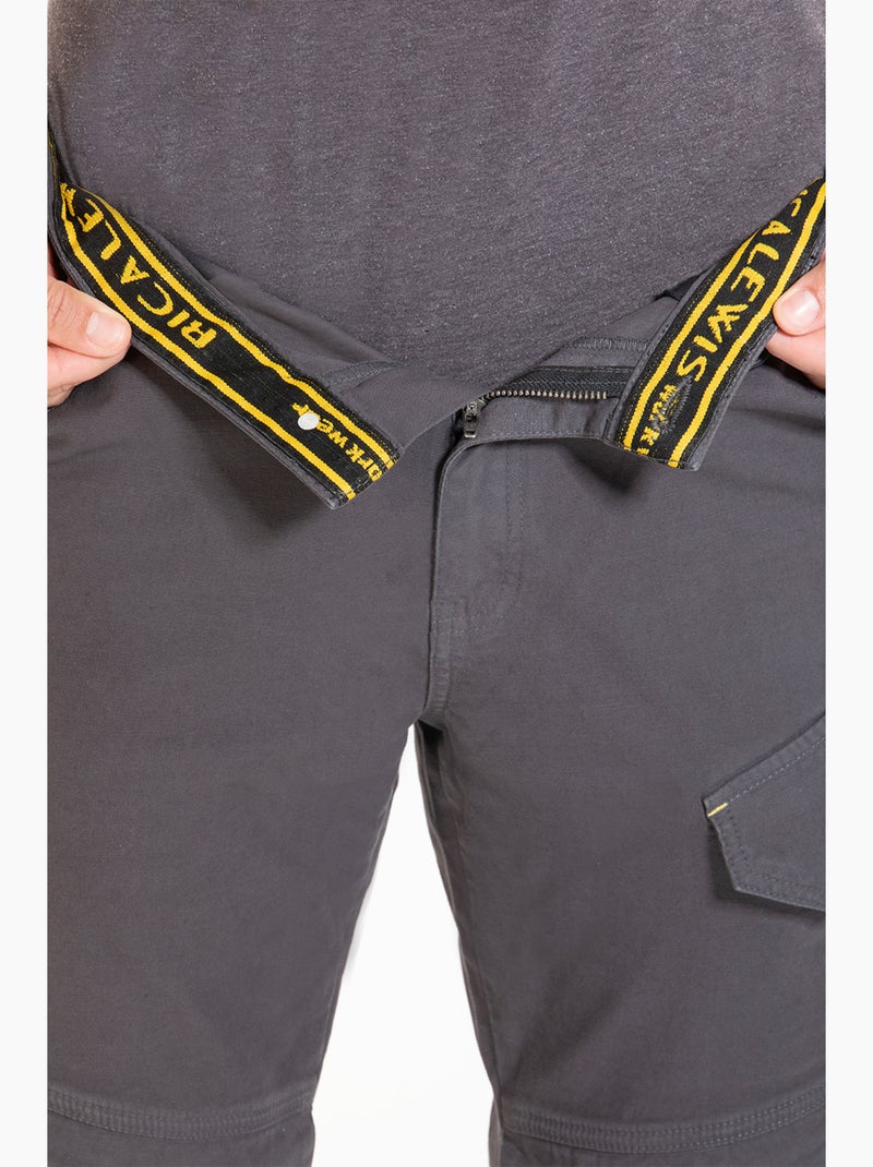 Pantalon coupe charpentier avec ouverture pour insertion de genouillères  HARDY 'Rica Lewis' gris anthracite - Kiabi