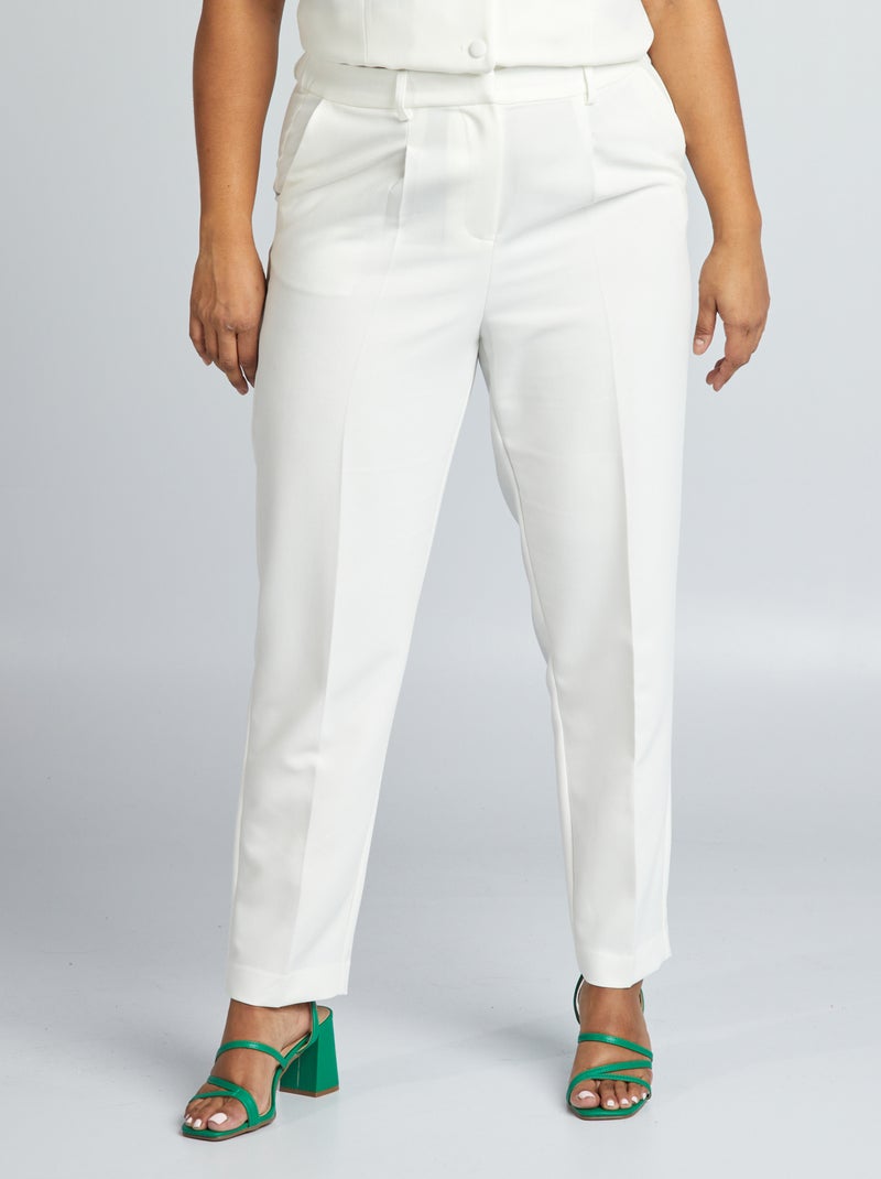 Pantalon coupe cigarette blanc - Kiabi