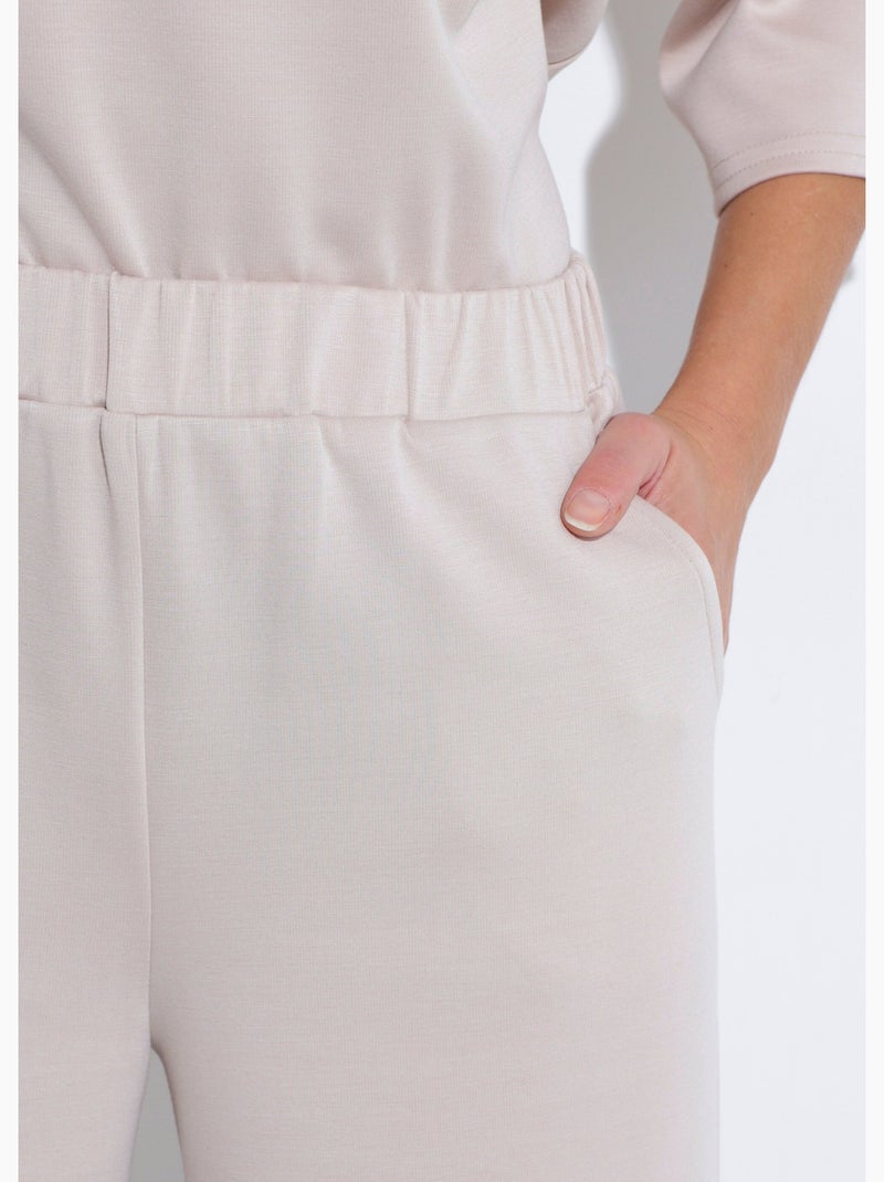 Pantalon coupe confort maille souple - Afibel Beige - Kiabi