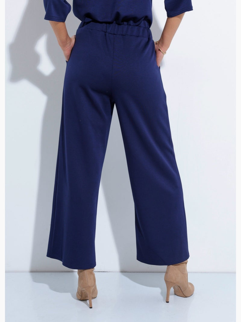 Pantalon coupe confort maille souple - Afibel Bleu marine - Kiabi