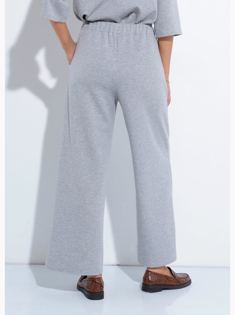 Pantalon coupe confort maille souple - Afibel Gris chiné - Kiabi