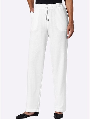 Pantalon décontracté avec ceinture élastique et pinces arrière - Taille courte - Moda Vilona