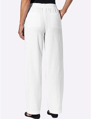 Pantalon décontracté avec ceinture élastique et pinces arrière - Taille courte - Moda Vilona