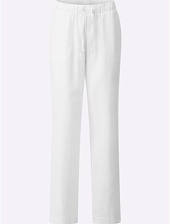 Pantalon décontracté avec ceinture élastique et pinces arrière - Taille courte - Moda Vilona