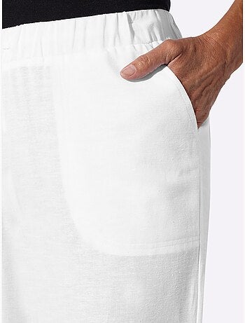 Pantalon décontracté avec ceinture élastique et pinces arrière - Taille courte - Moda Vilona