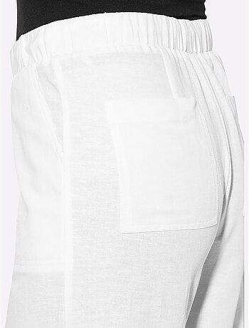 Pantalon décontracté avec ceinture élastique et pinces arrière - Taille courte - Moda Vilona