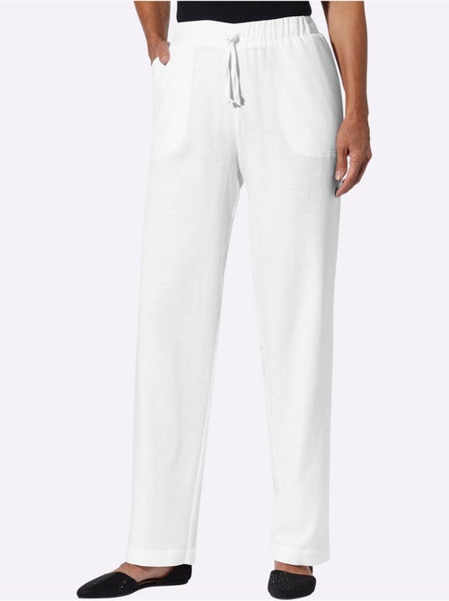 Pantalon coupe décontractée avec ceinture élastique et poches - Taille courte - Moda Vilona - Kiabi Pantalon coupe décontractée avec ceinture élastique et poches - Taille courte - Moda Vilona - Kiabi