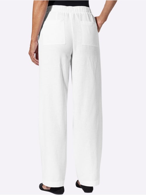 Pantalon coupe décontractée avec ceinture élastique et poches - Taille courte - Moda Vilona - Kiabi Pantalon coupe décontractée avec ceinture élastique et poches - Taille courte - Moda Vilona - Kiabi
