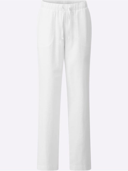 Pantalon coupe décontractée avec ceinture élastique et poches - Taille courte - Moda Vilona - Kiabi Pantalon coupe décontractée avec ceinture élastique et poches - Taille courte - Moda Vilona - Kiabi