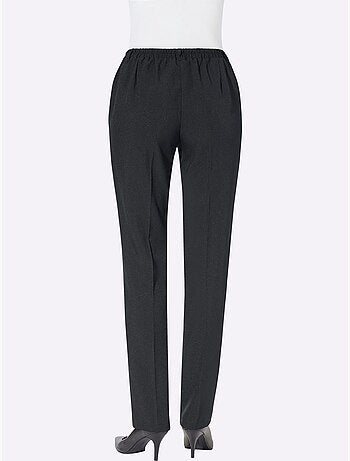 Pantalon féminin avec ceinture élastique et poches devant - Taille standard - Moda Vilona