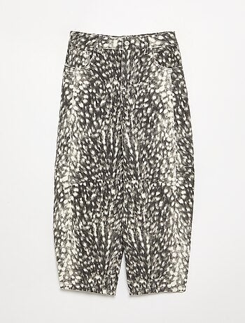 Pantalon coupe droite à motif