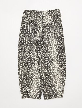 Pantalon coupe droite à motif