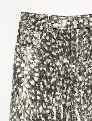 Pantalon coupe droite à motif
