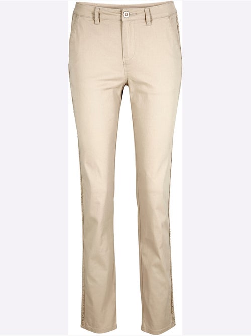 Pantalon coupe droite avec ceinture glissière et poches fendues - taille standard - helline - Kiabi Pantalon coupe droite avec ceinture glissière et poches fendues - taille standard - helline - Kiabi