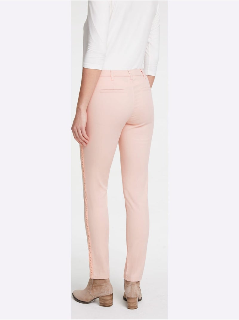Pantalon coupe droite avec ceinture glissière et poches fendues - Taille standard - Helline Poudre - Kiabi