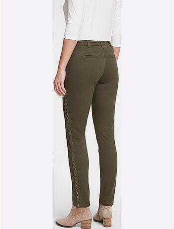Pantalon coupe droite avec ceinture glissière et poches fendues - Taille standard - Helline