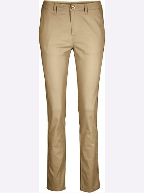 Pantalon coupe droite avec poches frontales et ceinture - Taille standard - Helline - Kiabi