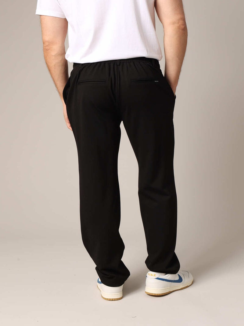 Pantalon coupe droite avec taille élastiquée et cordon de serrage 'Deeluxe' Noir - Kiabi
