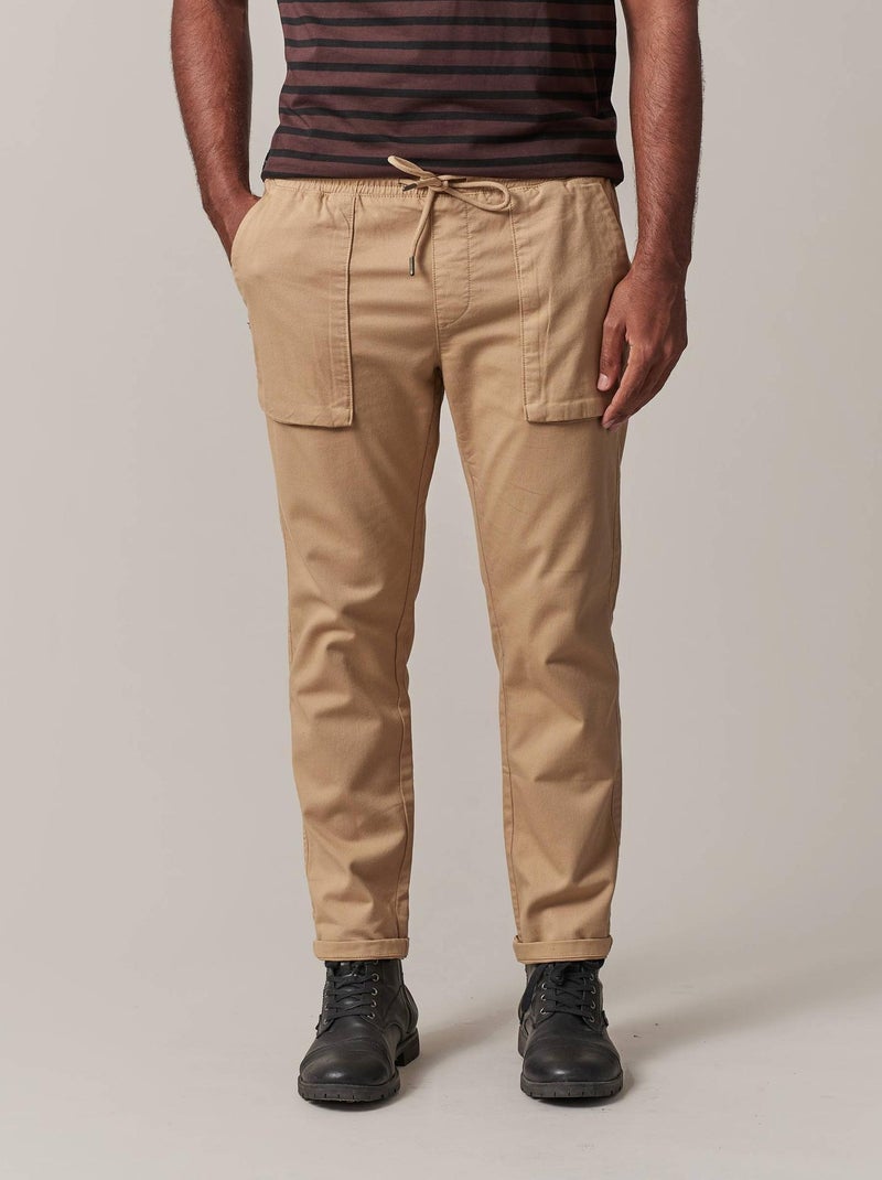 Pantalon coupe droite  'Deeluxe' Beige sable - Kiabi