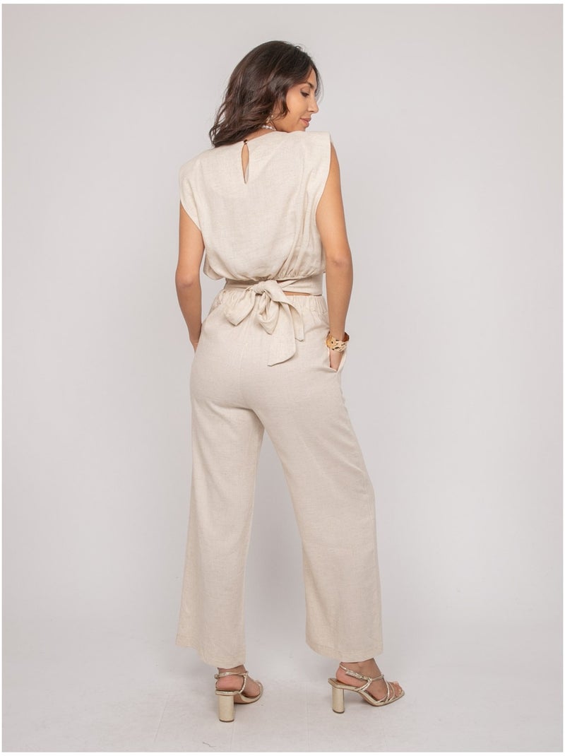 Pantalon coupe droite ECASA Ecru - Kiabi