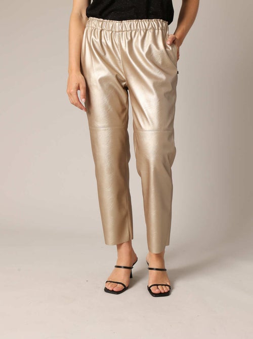 Pantalon coupe droite effet cuir métallisé 'Deeluxe' - Kiabi