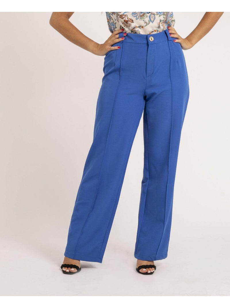 Pantalon coupe droite ELSY Bleu roi - Kiabi